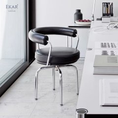 Metal Frame Swivel Dining Chair with High-Density Foam