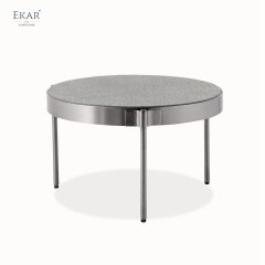 Stainless Steel Brushed Gunmetal Finish Coffee Table Set