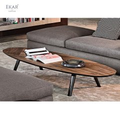 Glossy Black Painted Metal Leg Coffee Table