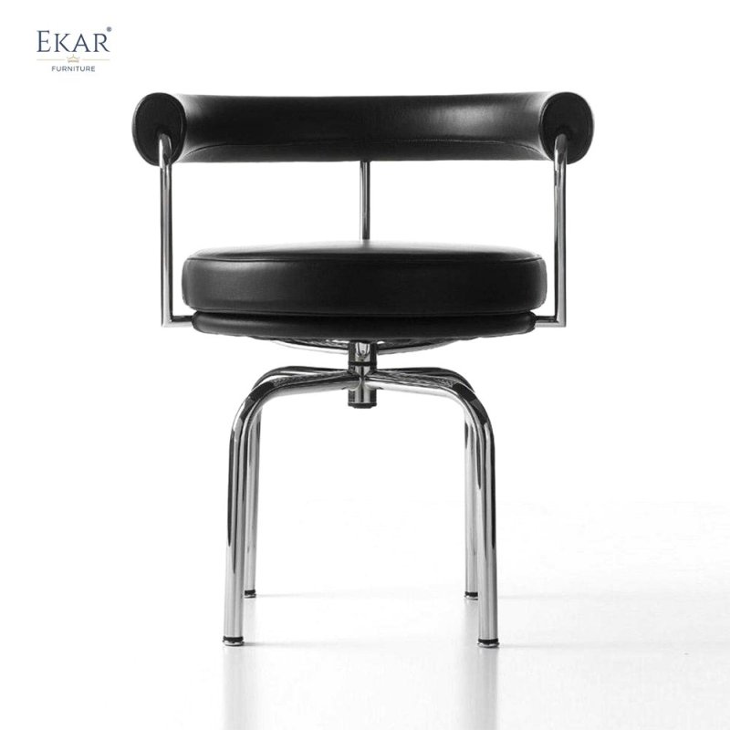 Metal Frame Swivel Dining Chair with High-Density Foam