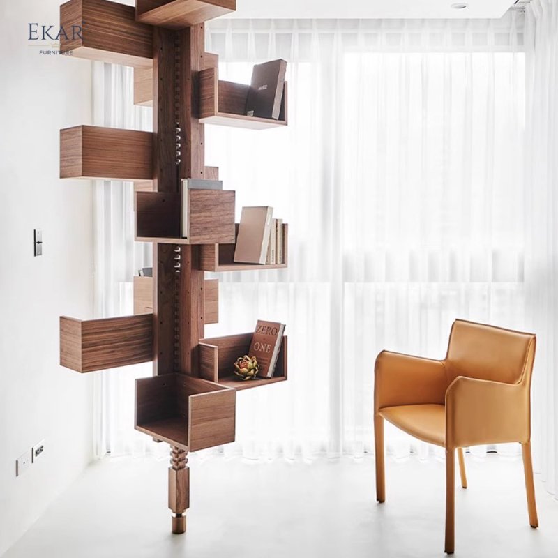 North American Black Walnut Solid Wood Revolving Bookshelf