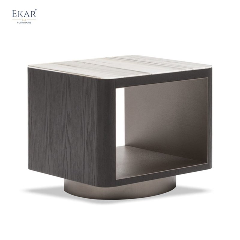 Matte Finish Stainless Steel Brushed Coffee Gold Base Nightstand