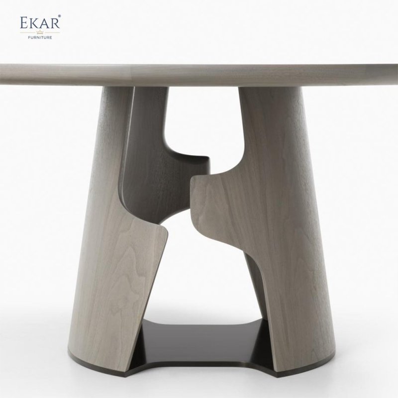 Modern Round Dining Table | Sculptural Custom Seating | EKAR FURNITURE