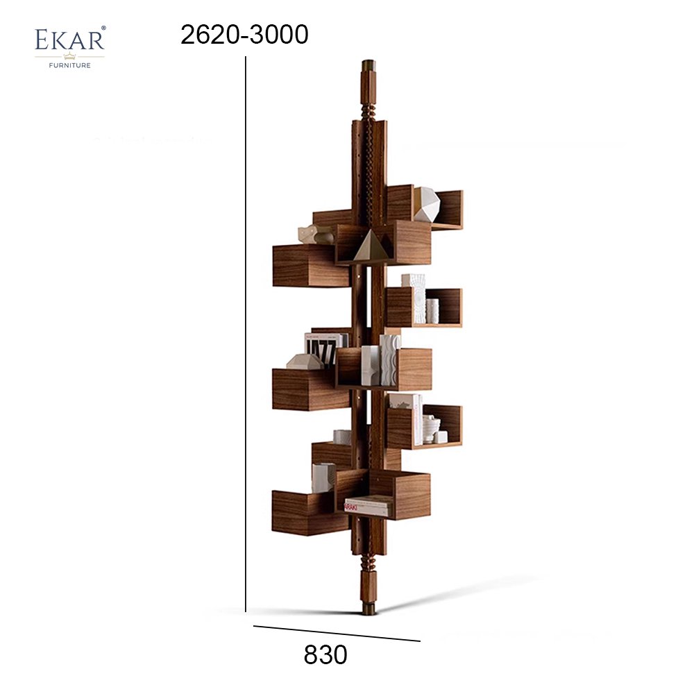 North American Black Walnut Solid Wood Revolving Bookshelf