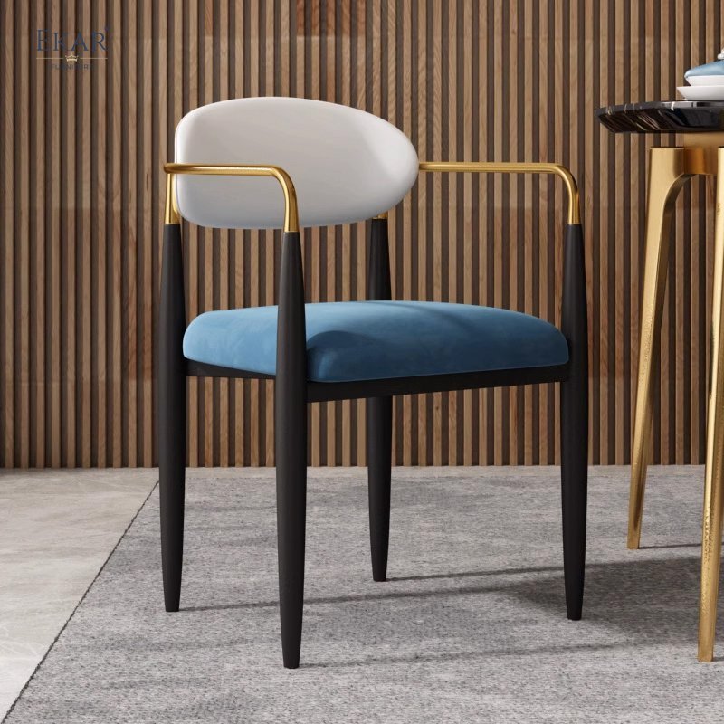 Metal Leg Dining Chair with Plush Seat Cushion - Comfort and Style Combined