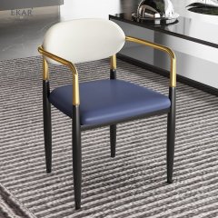 Metal Leg Dining Chair with Plush Seat Cushion - Comfort and Style Combined