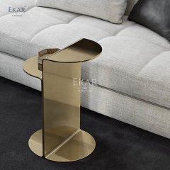 Irregular Metal End Table - Contemporary Metallic Charm