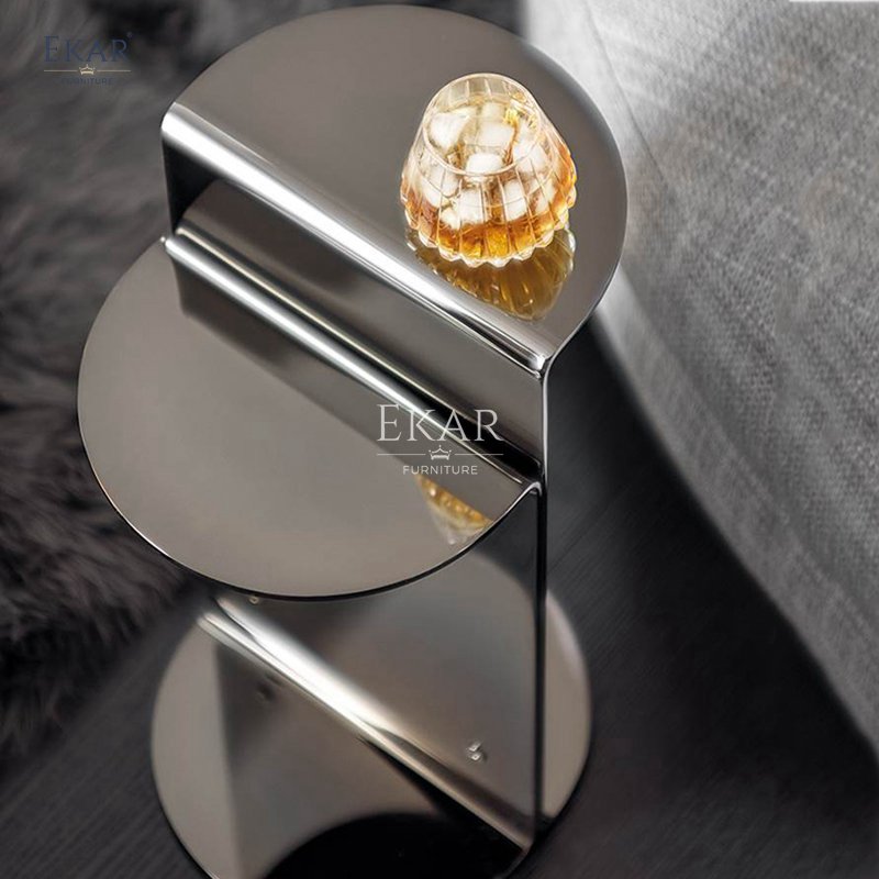 Irregular Metal End Table - Contemporary Metallic Charm