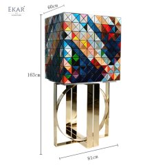 304 Stainless Steel and Solid Wood Glass Cabinet - Modern Elegance for Your Home