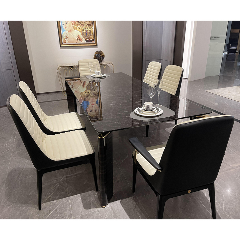 American retro marble restaurant dining table