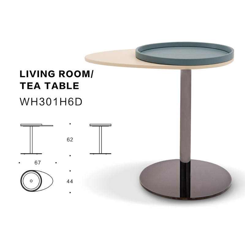 Creative design gray glass living room corner table