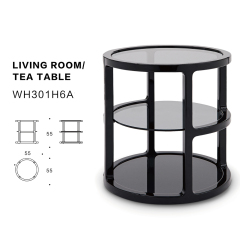 Creative design gray glass living room corner table