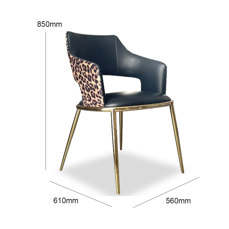 Metal Frame Dining Chairs with Gold Mirror Finish