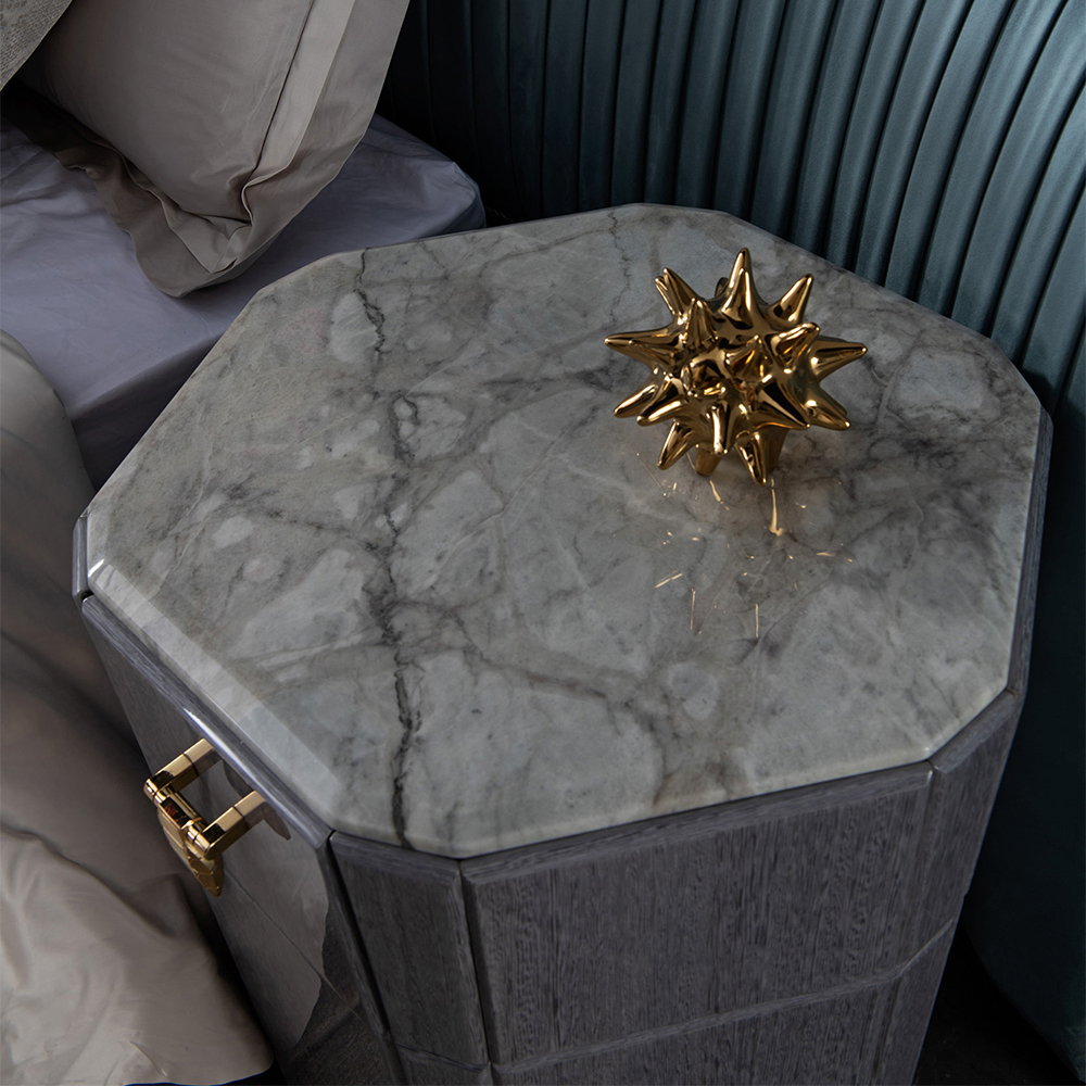 Irregular design marble bedroom bedside table