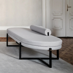 Luxurious bedroom leather hardware foot bench