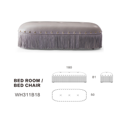 Modern design bedroom leather tassel bed end stool