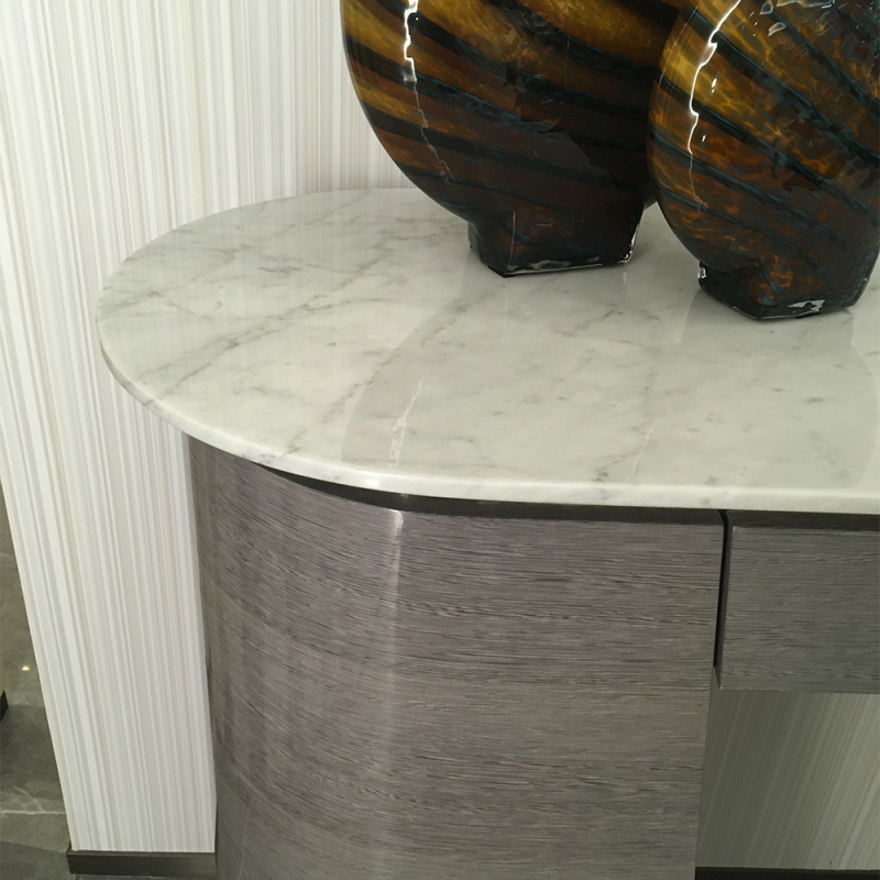 Contemporary Marble Top Storage Console Table for Entryway