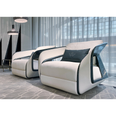 Simple design white hardware legs french gold living room sofa