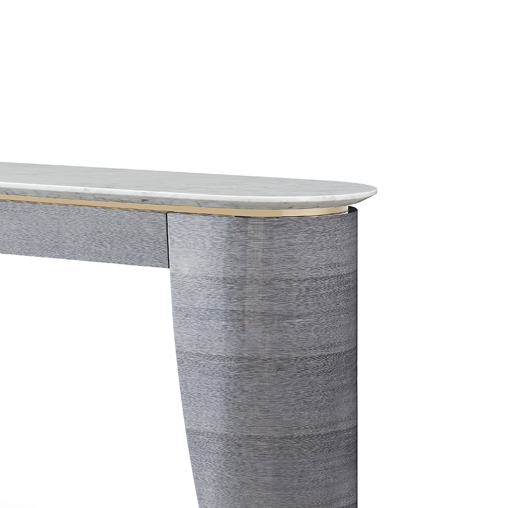 Contemporary Marble Top Storage Console Table for Entryway