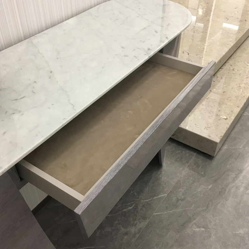Contemporary Marble Top Storage Console Table for Entryway