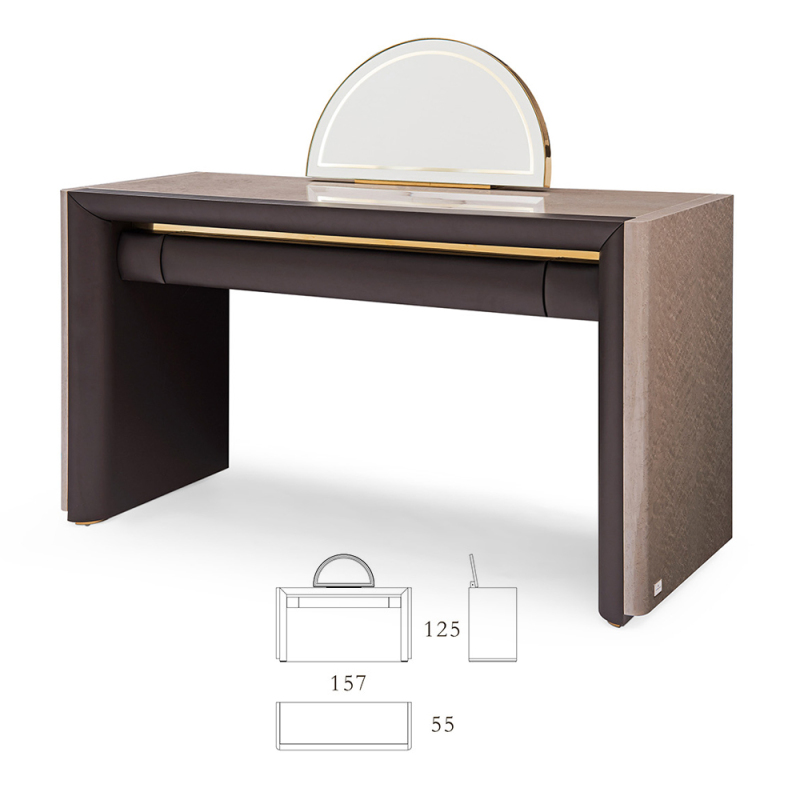 New Modern Design Luxury Dressing Table With Half Moon Mirror