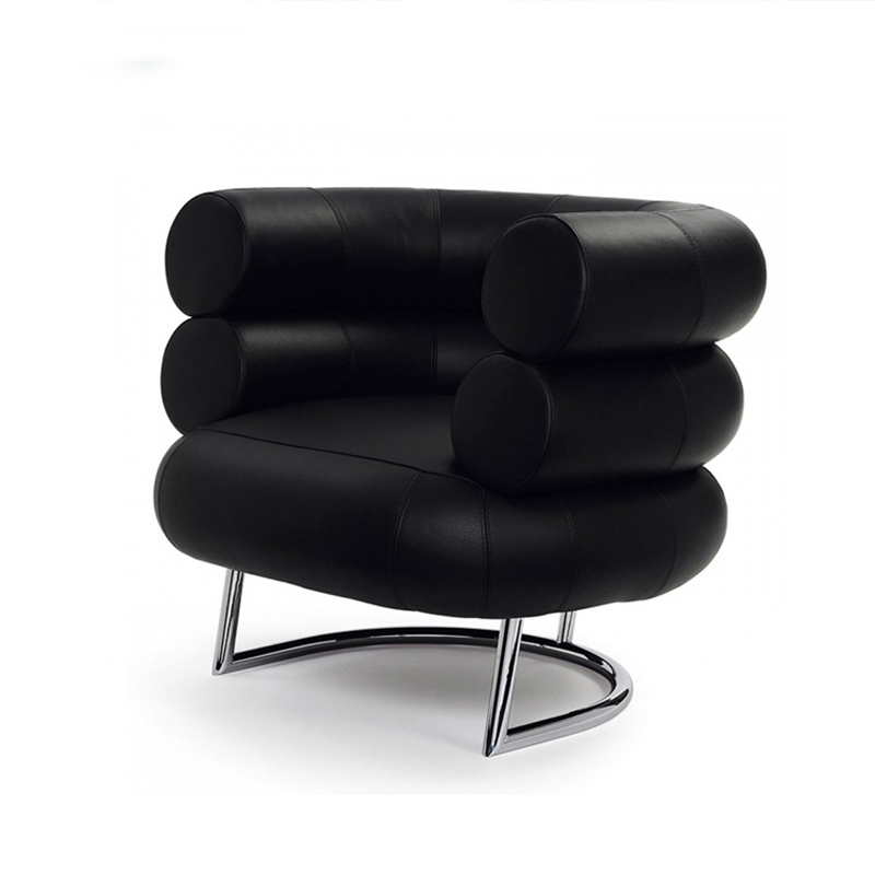 Contemporary style PU leather stainless steel frame lounge chair