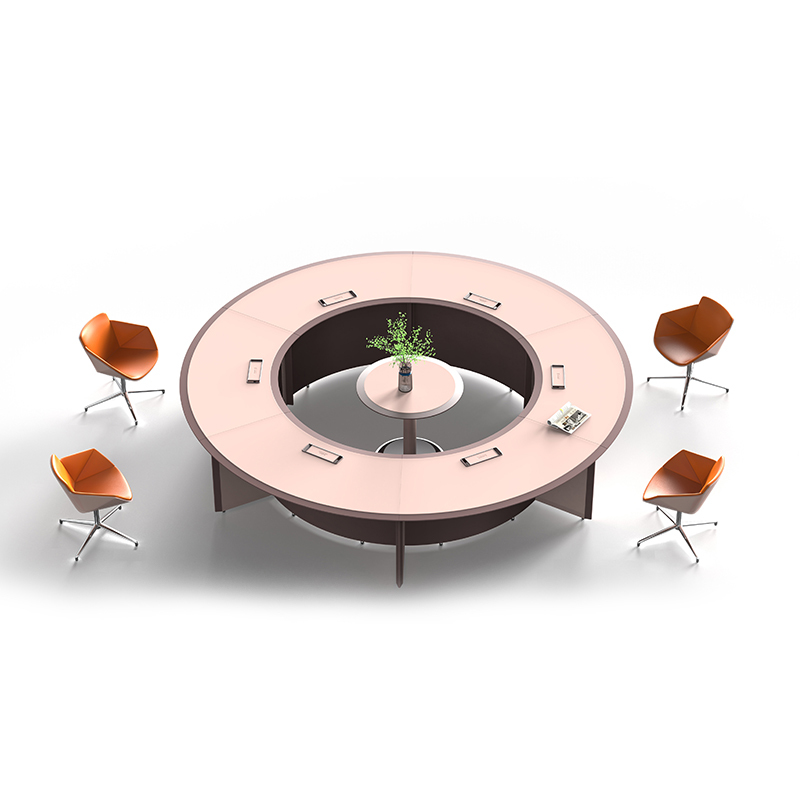 Contemporary Style Round Conference Table: Versatile Meeting Hub