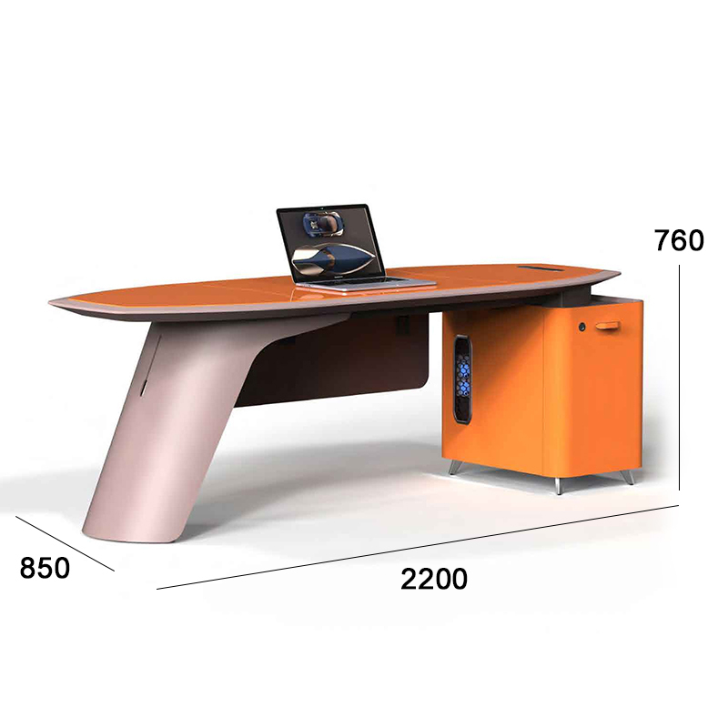 Modern Hermès orange leather desk