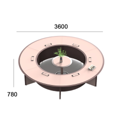 Contemporary Style Round Conference Table: Versatile Meeting Hub