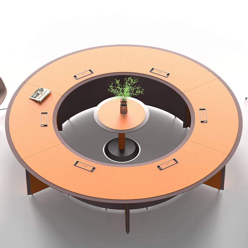 Contemporary Style Round Conference Table: Versatile Meeting Hub