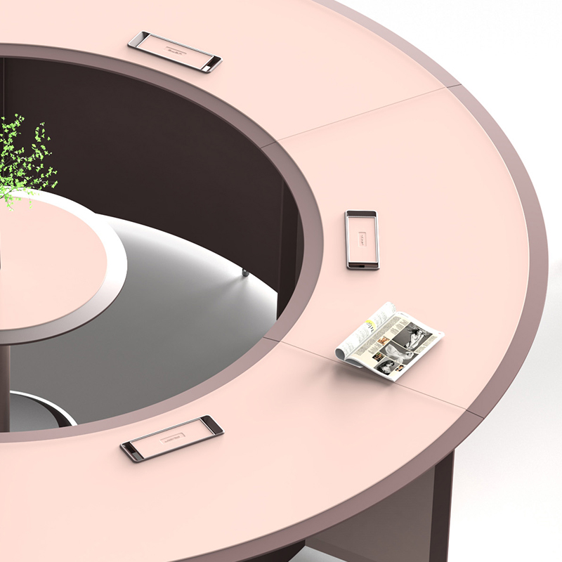 Contemporary Style Round Conference Table: Versatile Meeting Hub