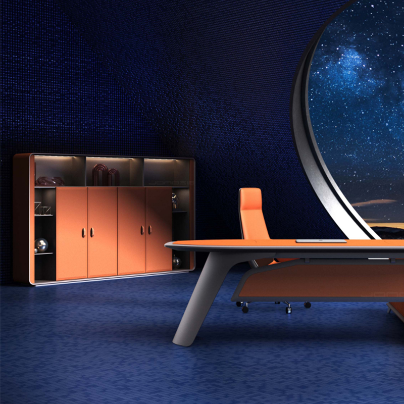 Modern Hermès orange leather desk