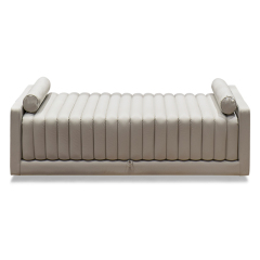 Plush gray bedroom bedside bench