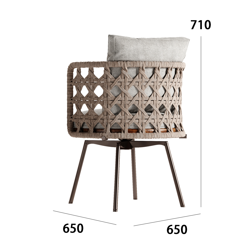 Modern woven craftsmanship outdoor dining chairs