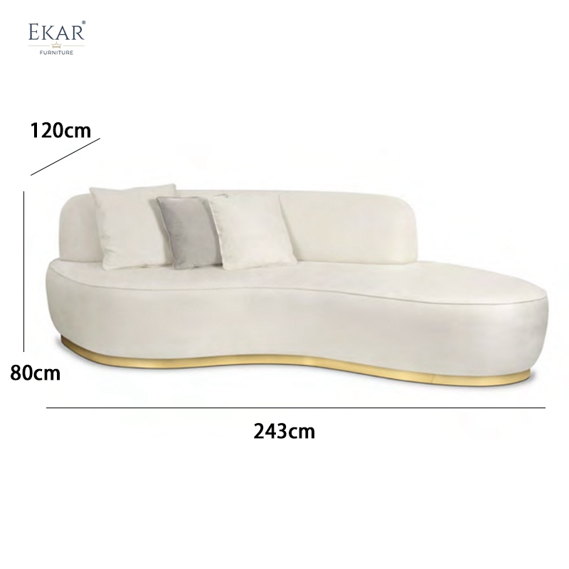 Soft and comfortable curved sofa for living room rest