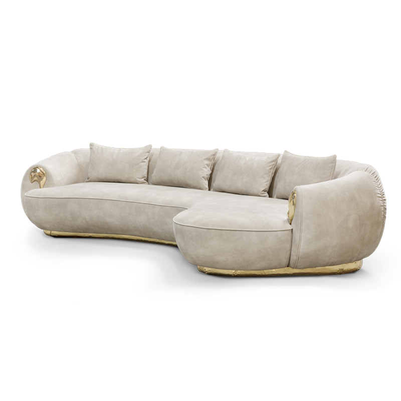 Soft and comfortable curved sofa for living room rest