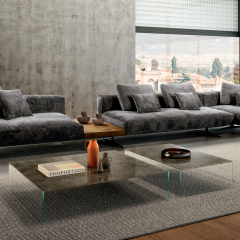 Contemporary Glass Square Coffee Table