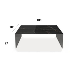 Contemporary Glass Square Coffee Table