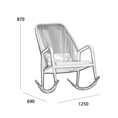 Outdoor Leisure Rocking Chair with Full Waterproof Fabric and High-Density Foam