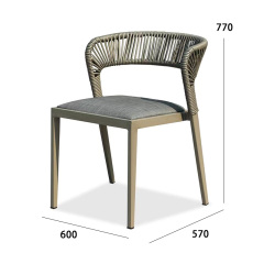 Comfortable and durable outdoor dining chair with waterproof cushion