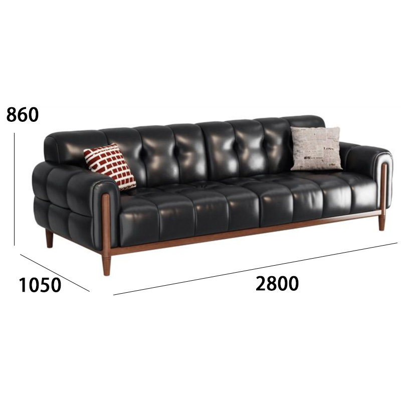 Cherry wood soft seat cushion living room comfortable sofa