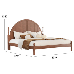 Cherry wood soft and comfortable bedroom bed