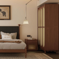 New design modern cherry wood bedroom furniture wardrobe