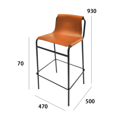 Modern Genuine Saddle Leather Bar Bar Stool