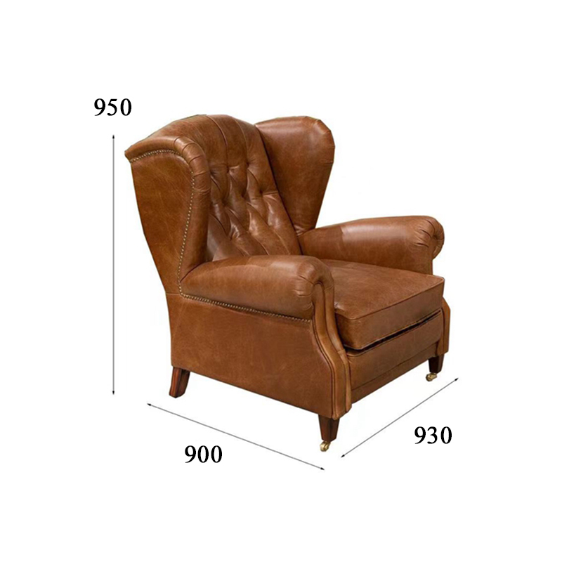 Wooden Leg Armrest Leisure Chair
