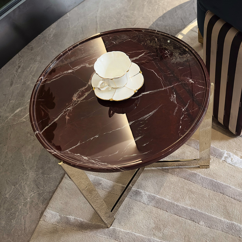 Metal round corner table for modern home decoration