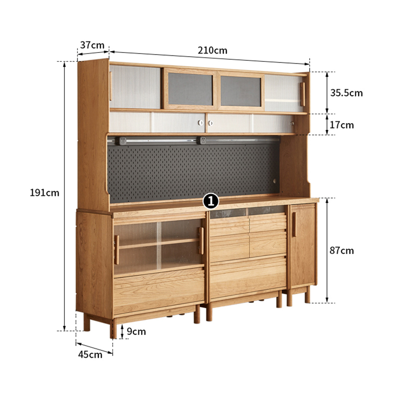 All solid wood multifunctional storage restaurant sideboard