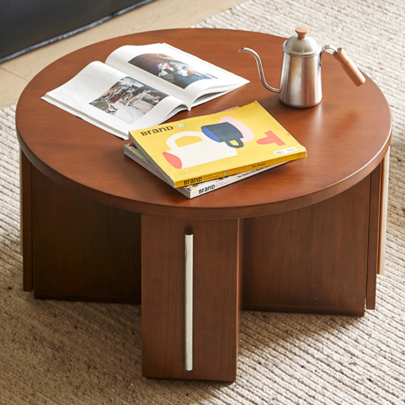 Modern boxwood round living room coffee table