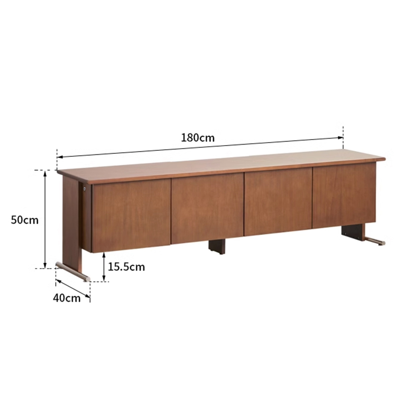 Cherry wood + stainless steel legs modern living room TV cabinet