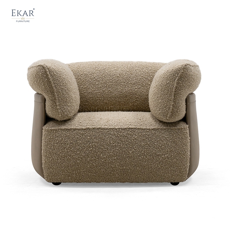 Luxury Fabric & Genuine Leather Sofa with Solid Wood Legs & Metal Fittings – Elevate Your Living Room Aesthetic